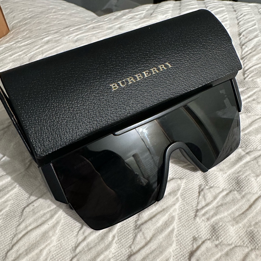 Never Worn Burberry Black Shield Sunglasses
